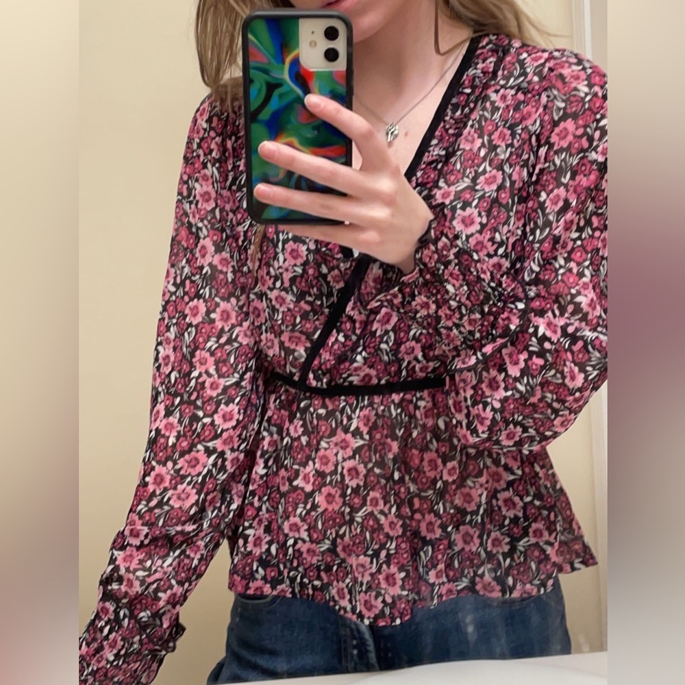 francescas pink floral top